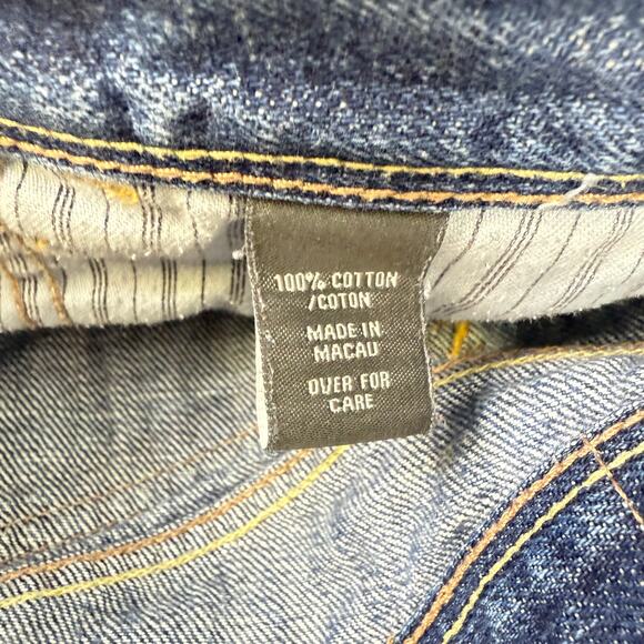 Abercrombie & Fitch Denim Cut Off Shorts Y2K Size 2 Low Rise Micro Mini Cotton - Picture 5 of 6